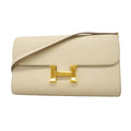 Hermes Wallet on Chain Constance to Go Evercolor Craie Gold Shoulder Bag