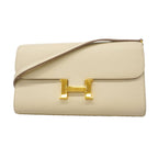 Hermes Wallet on Chain Constance to Go Evercolor Craie Gold Shoulder Bag