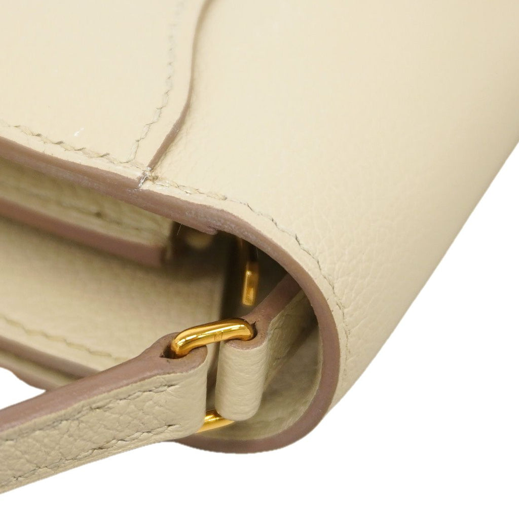 Hermes Wallet on Chain Constance to Go Evercolor Craie Gold Shoulder Bag — view 7