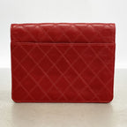 Chanel Pouch Bicolor Leather Red Gold — view 8