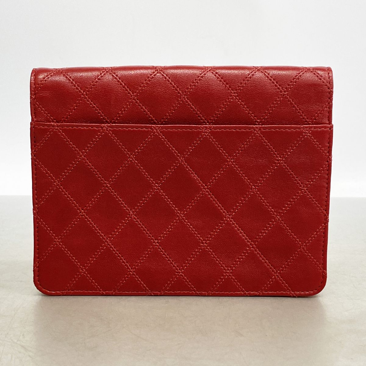 Chanel Pouch Bicolor Leather Red Gold — view 8