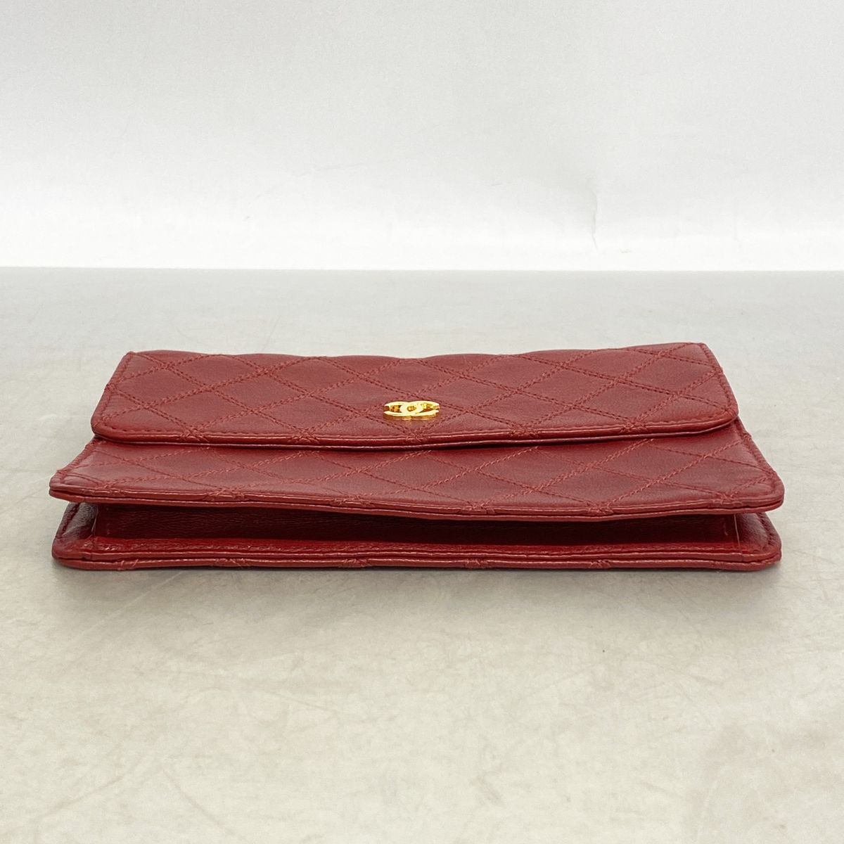 Chanel Pouch Bicolor Leather Red Gold — view 3