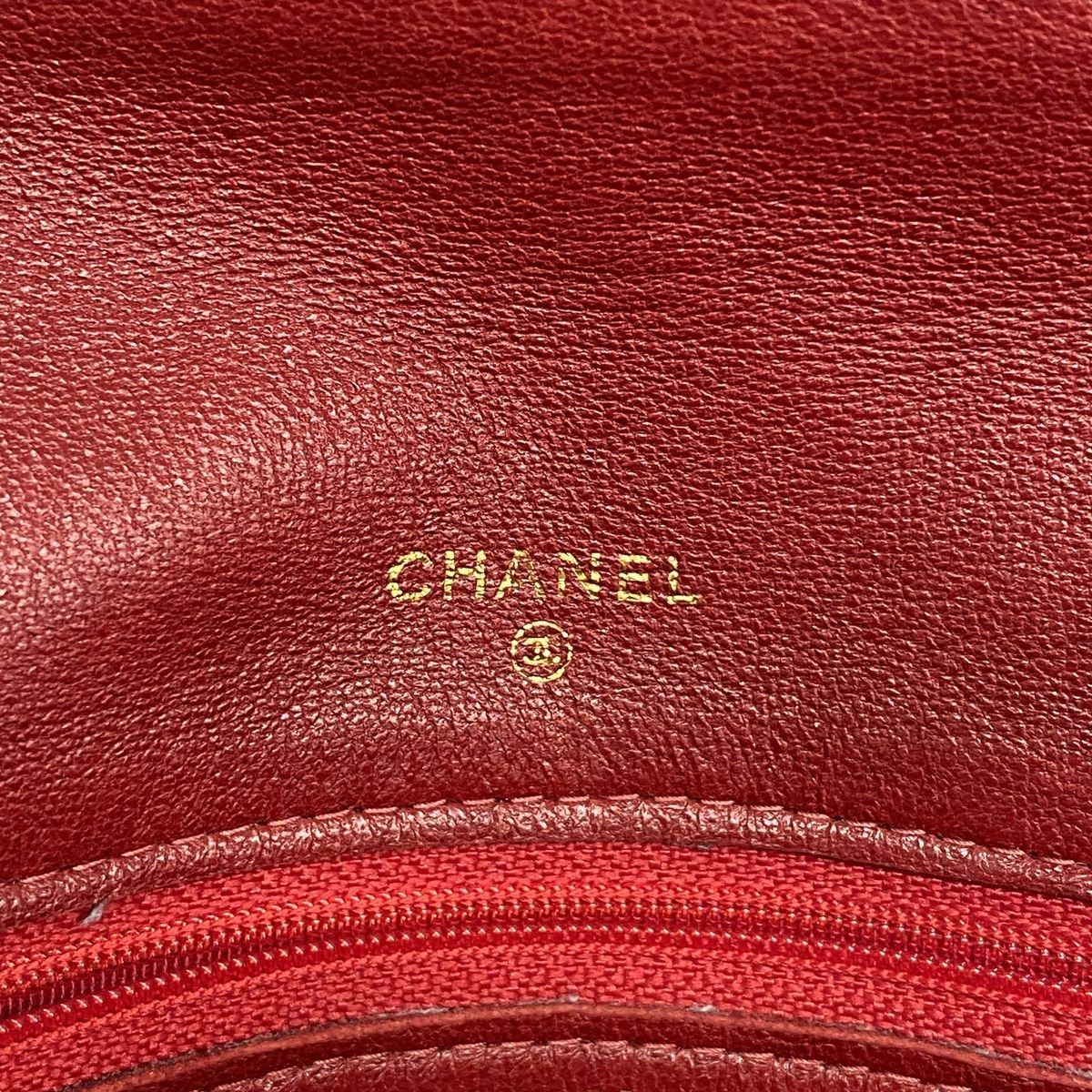 Chanel Pouch Bicolor Leather Red Gold — view 5