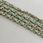 Chanel Wallet on Chain Quilted Lambskin Light Green Champagne Gold Shoulder Bag — view 8