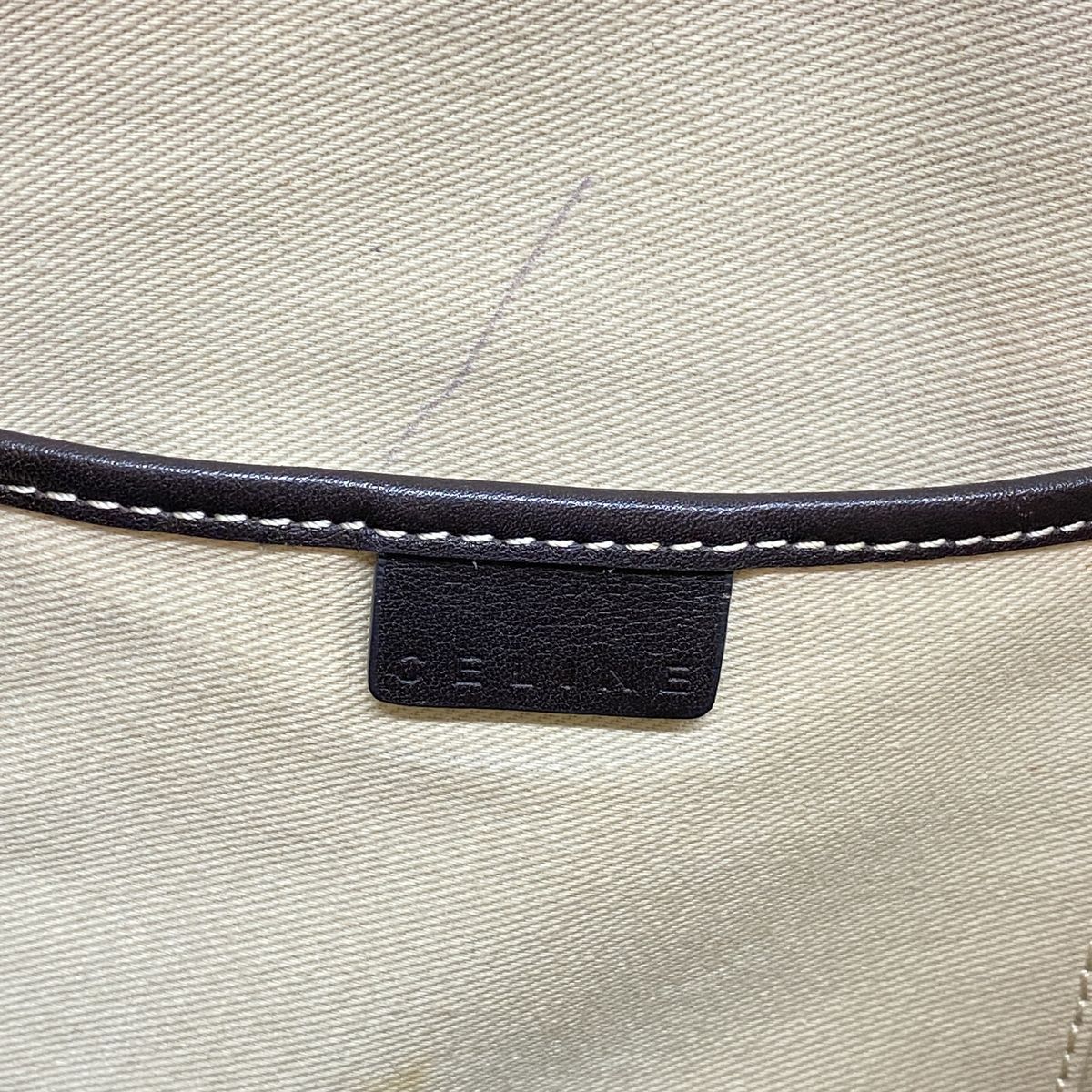 Celine Tote Bag Macadam Leather Ivory Gold — view 5