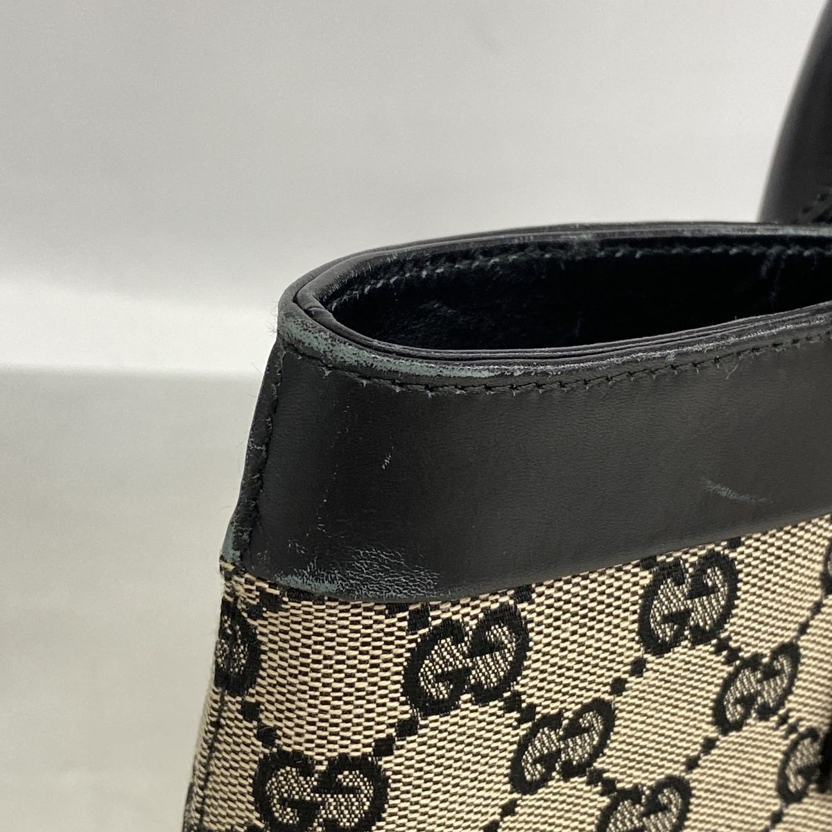 Gucci Tote Bag GG Canvas Black Beige Champagne Gold — view 7