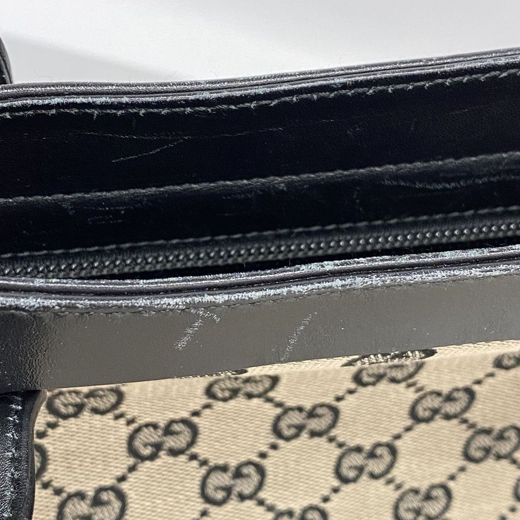 Gucci Tote Bag GG Canvas Black Beige Champagne Gold — view 8
