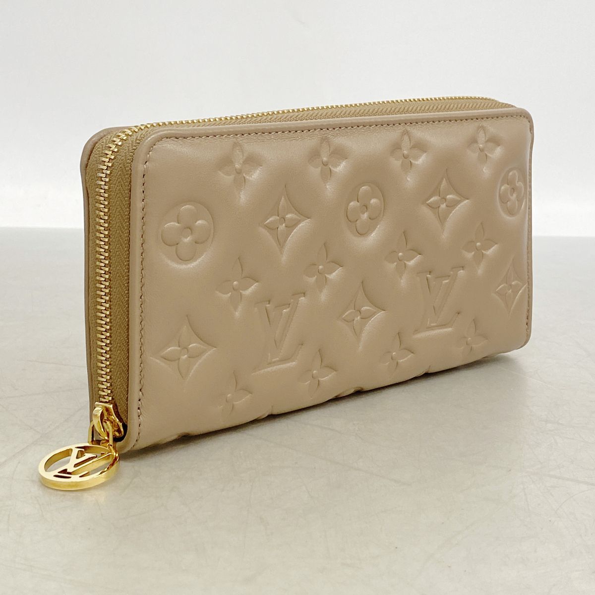 Louis Vuitton Wallet Monogram Embossed Zippy Taupe — view 2