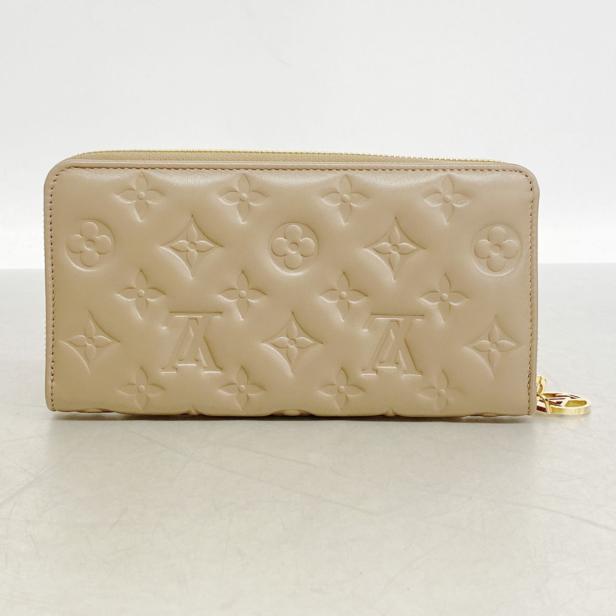 Louis Vuitton Wallet Monogram Embossed Zippy Taupe — view 7