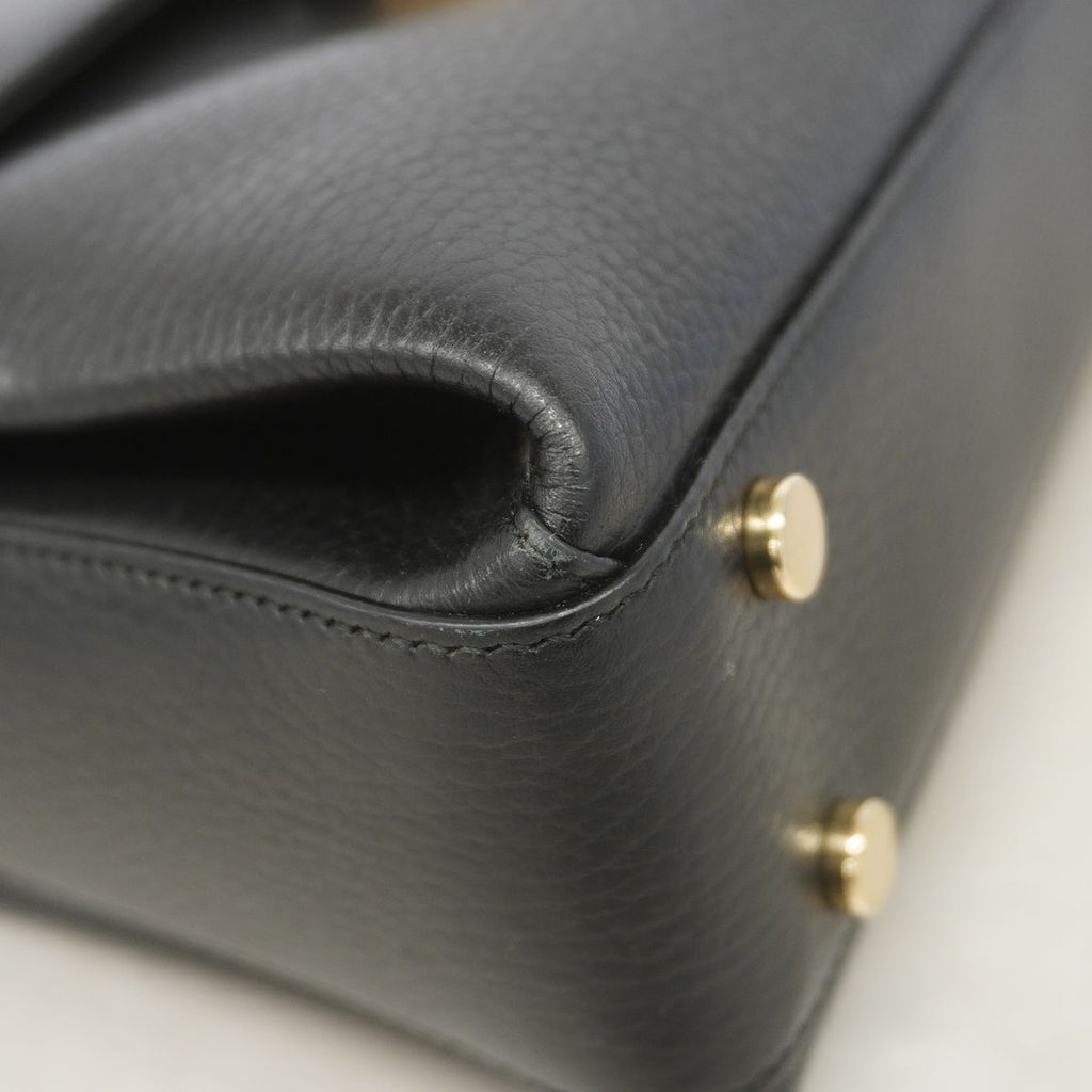 Gucci Handbag Interlocking G Leather Black Champagne Gold 2-Way Bag — view 6