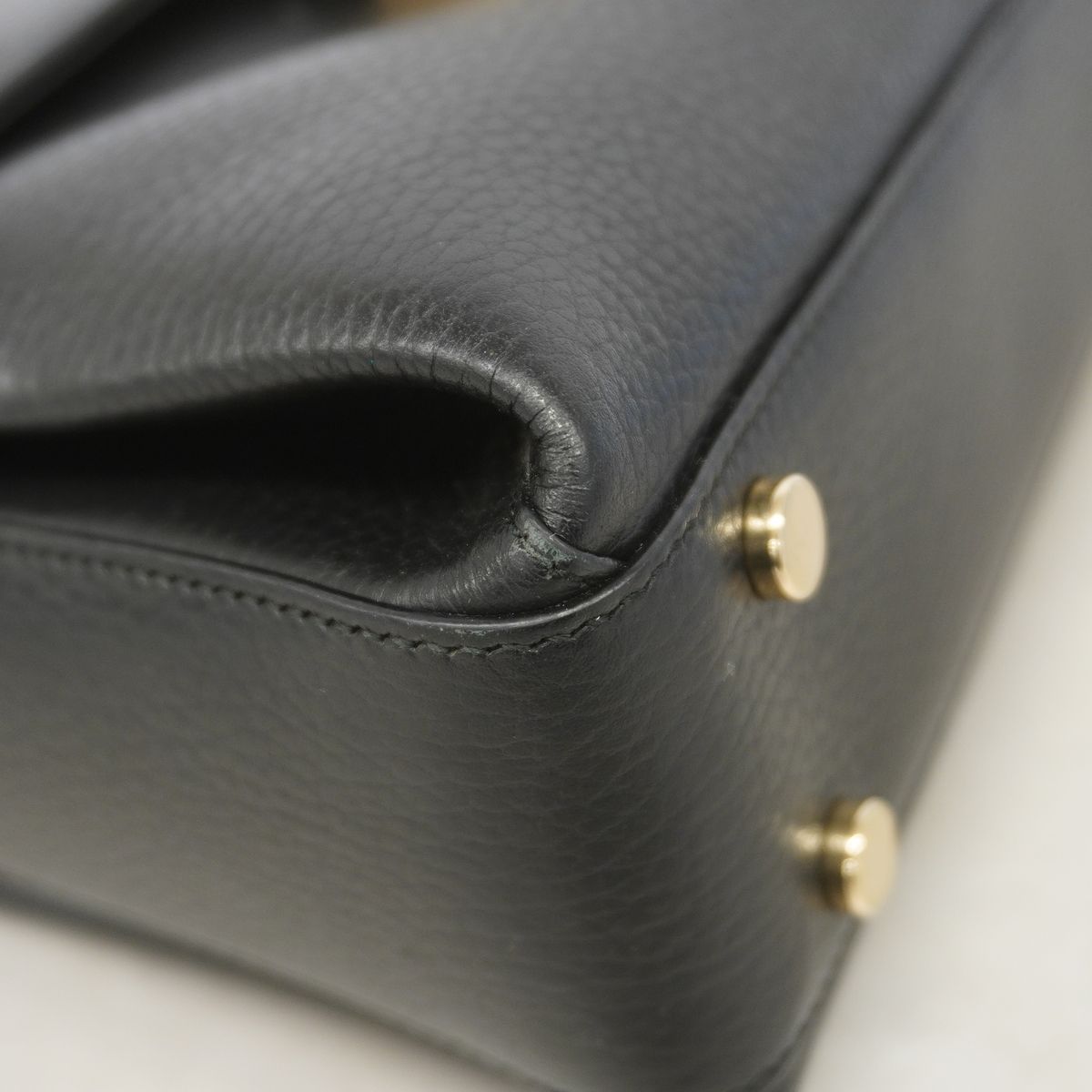 Gucci Handbag Interlocking G Leather Black Champagne Gold 2-Way Bag — view 6