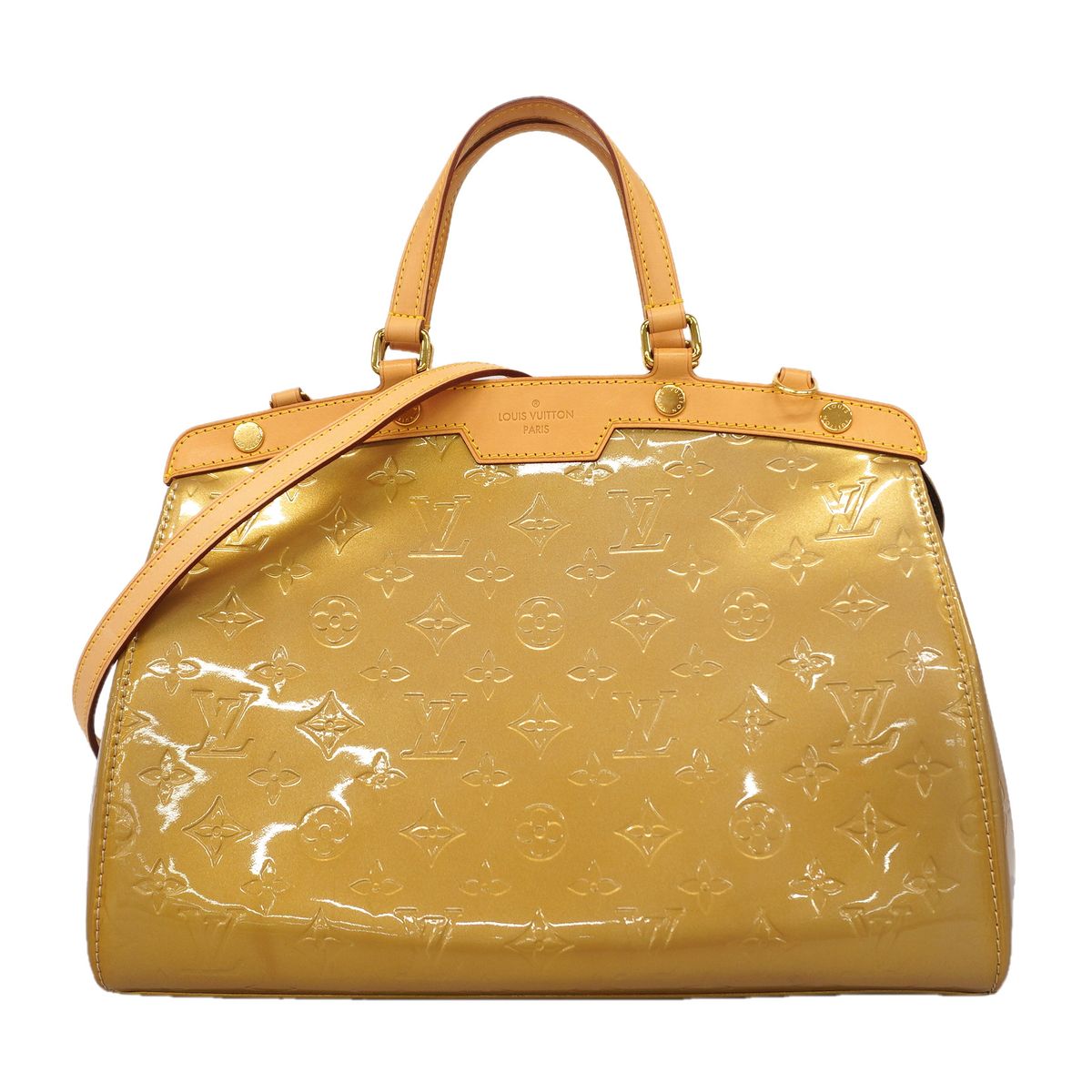 Louis Vuitton Handbag Vernis Brera MM Beige Poodle 2-Way Bag