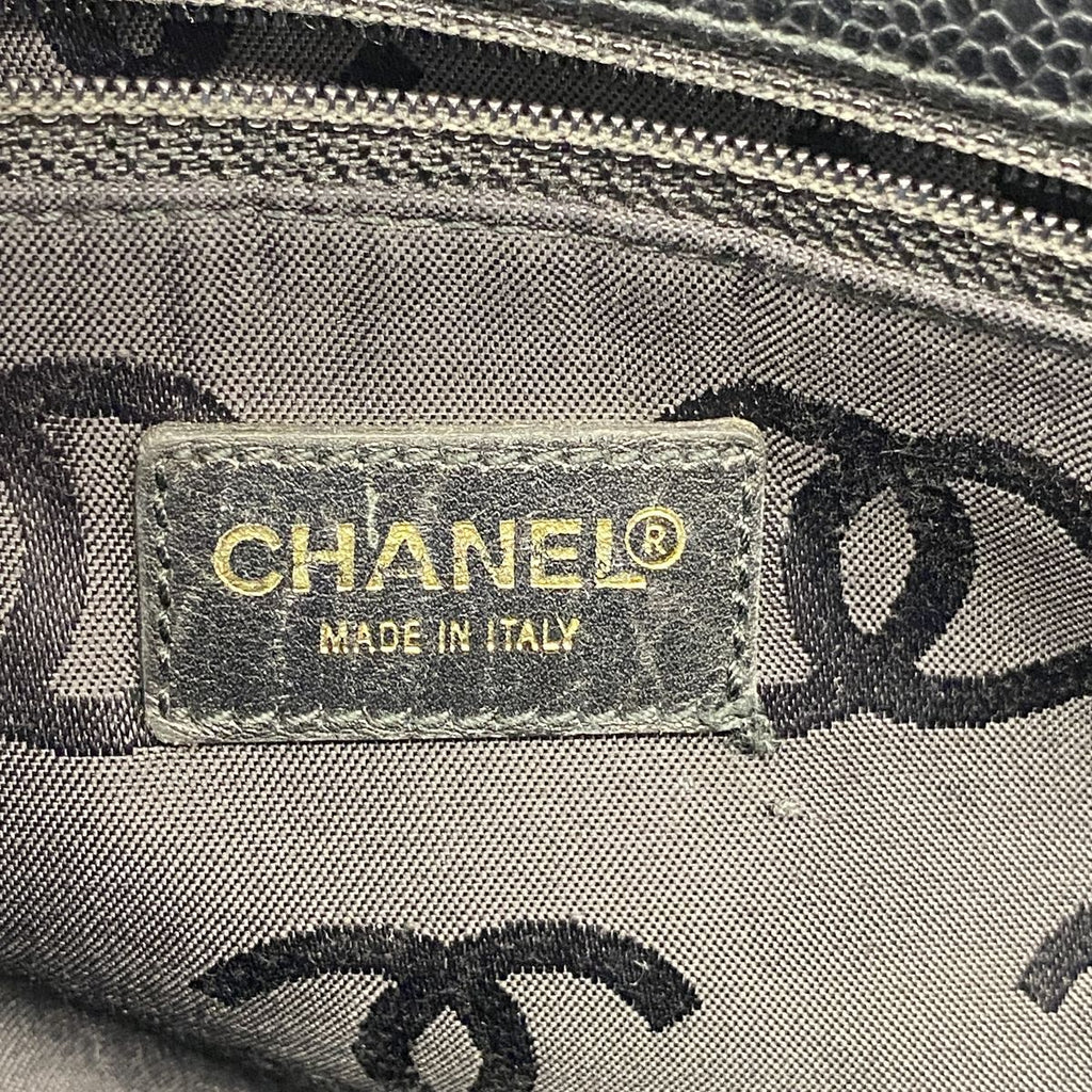 Chanel Tote Bag Caviar Leather Black Gold — view 5