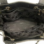 Chanel Tote Bag Caviar Leather Black Gold — view 4