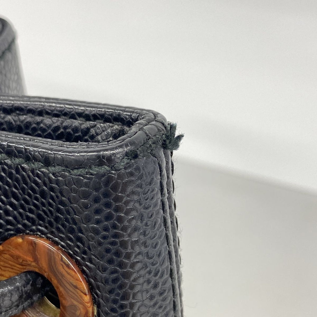 Chanel Tote Bag Caviar Leather Black Gold — view 7