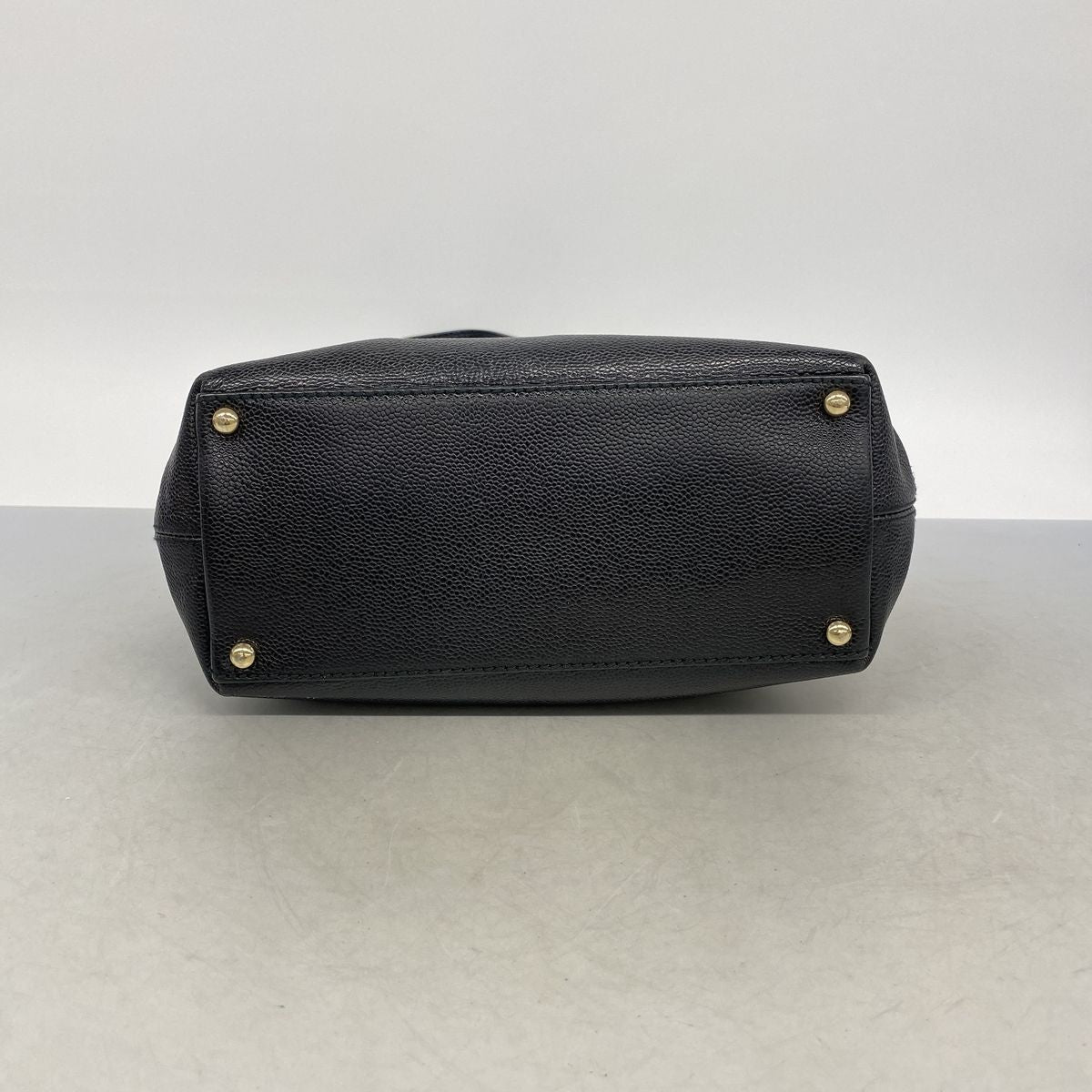 Chanel Tote Bag Caviar Leather Black Gold — view 3