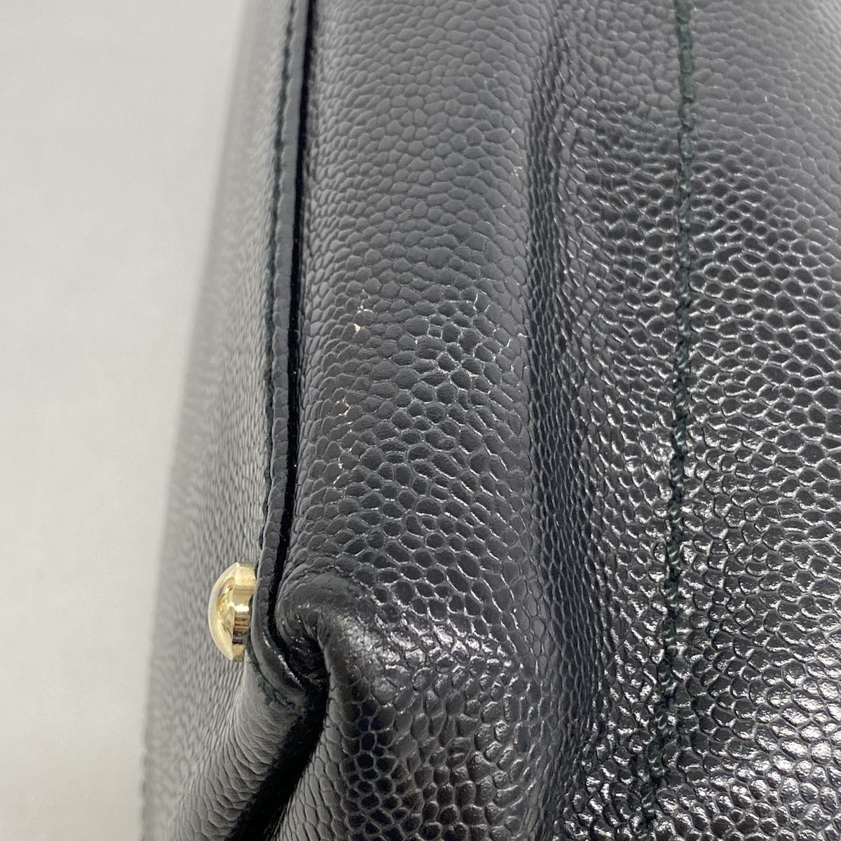 Chanel Tote Bag Caviar Leather Black Gold — view 6