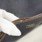Hermes Tote Bag Double Sens Taurillon Clemence Etoupe Bleu Nuit — view 6