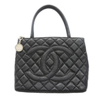 Chanel Tote Bag Reissue Caviar Leather Black Silver
