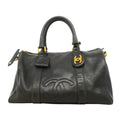 Chanel Boston Bag Caviar Leather Black Gold
