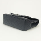 Chanel Quilted Shoulder Bag Lambskin Navy Blue Silver Double Chain S Flap CC — view 5