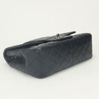 Chanel Quilted Shoulder Bag Lambskin Navy Blue Silver Double Chain S Flap CC — view 6