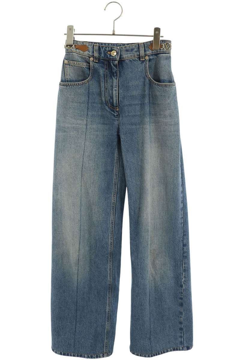 Louis Vuitton Logo Leather Tab Denim Pants 34