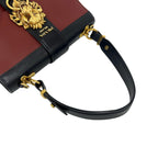Prada Cahier Lion Head Logo Leather 2-Way Shoulder Bag Pochette Wine Red Black — view 4