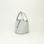 Hermes Picotin Lock PM 18 Tote Bag Taurillon Clemence Blue Pale Bleu P le Light — view 2