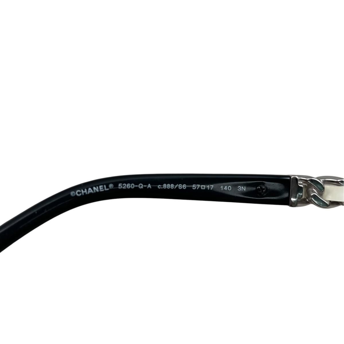 Chanel Sunglasses Chain Motif CC Logo Black White Silver Eyewear — view 8