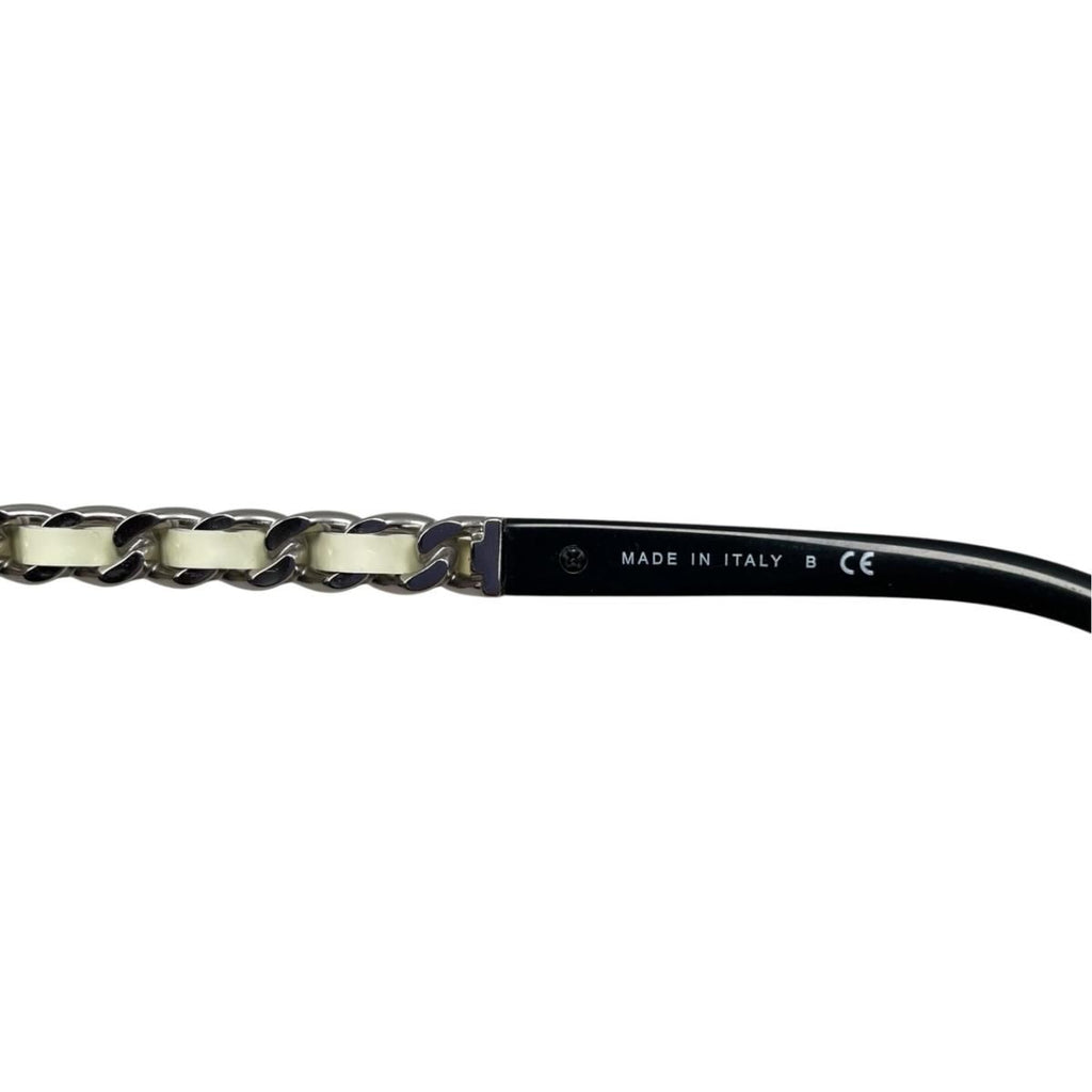 Chanel Sunglasses Chain Motif CC Logo Black White Silver Eyewear — view 7