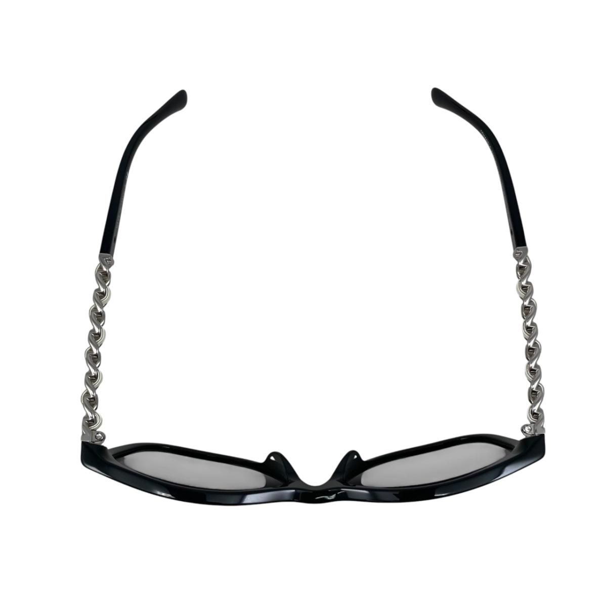 Chanel Sunglasses Chain Motif CC Logo Black White Silver Eyewear — view 4