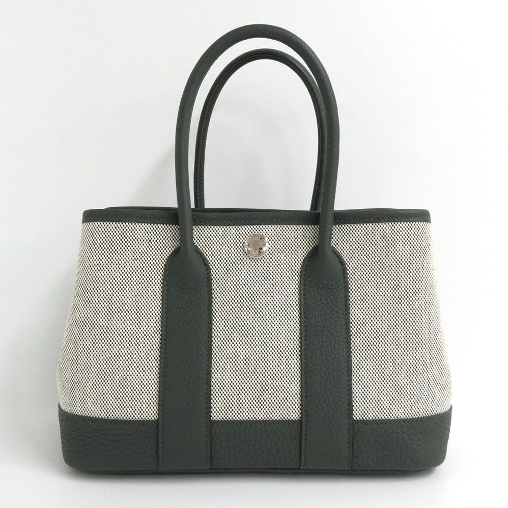 Hermes Neo Garden 23 Vert Mangrove Toile H Viking Negonda Handbag — view 2