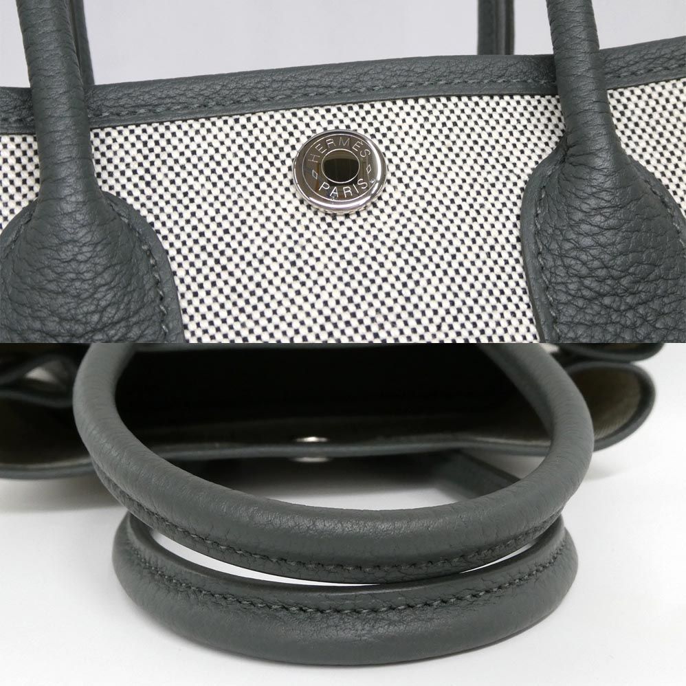 Hermes Neo Garden 23 Vert Mangrove Toile H Viking Negonda Handbag — view 6
