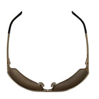 Prada Sunglasses Vintage Shield Shiny Gold Brown Eyewear — view 4