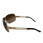 Prada Sunglasses Vintage Shield Shiny Gold Brown Eyewear — view 5