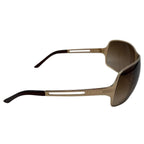 Prada Sunglasses Vintage Shield Shiny Gold Brown Eyewear — view 6