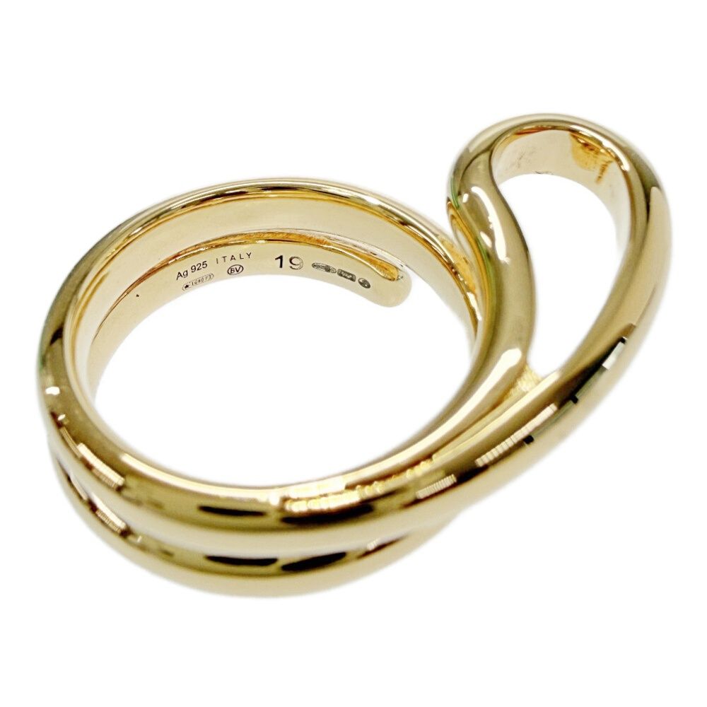 Bottega Veneta Sterling Silver 18k Gold Coated Frill Ring — view 5