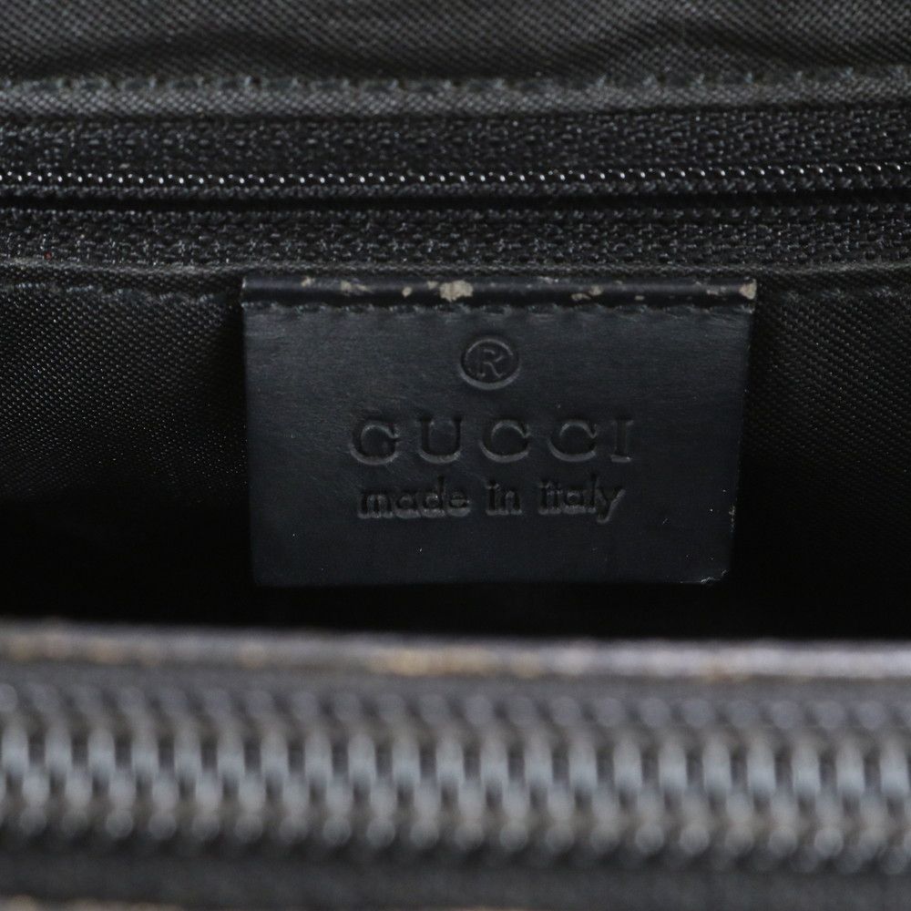 Gucci Bamboo GG Nylon Leather Tote Bag Shoulder Hand Black — view 8