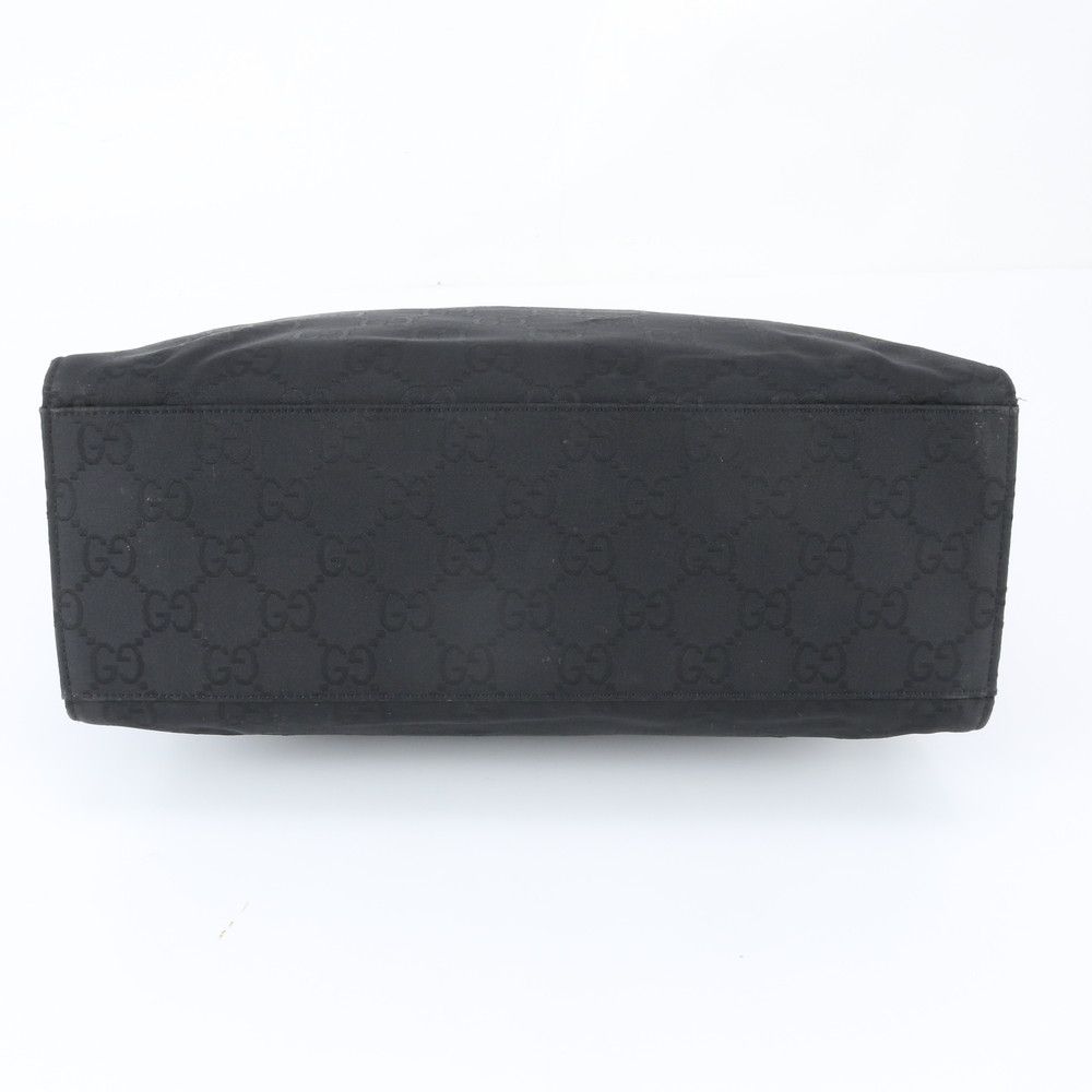 Gucci Bamboo GG Nylon Leather Tote Bag Shoulder Hand Black — view 6