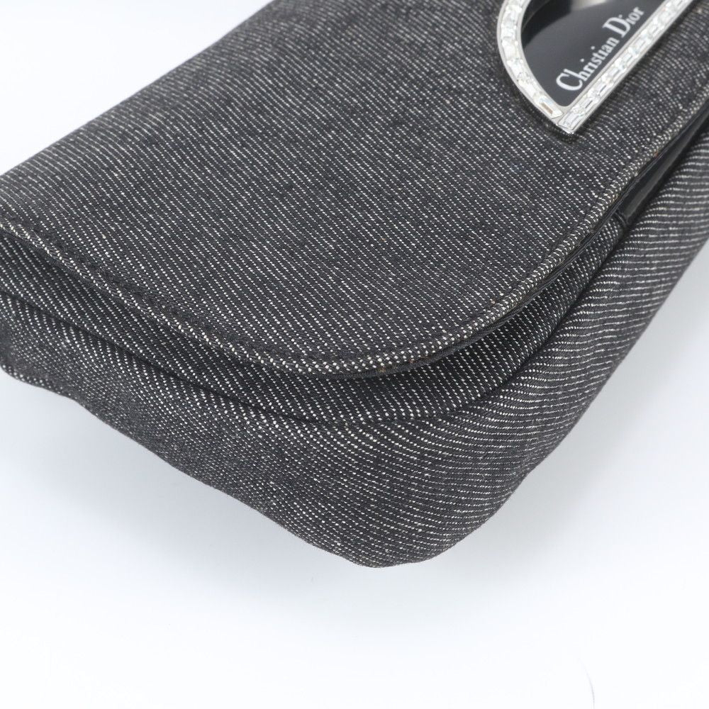 Dior Malice Pearl Denim Leather Shoulder Bag Tote Hand — view 4