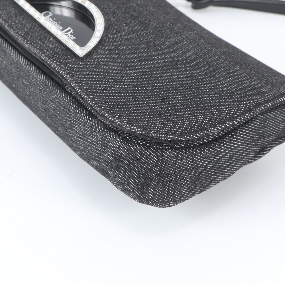 Dior Malice Pearl Denim Leather Shoulder Bag Tote Hand — view 5