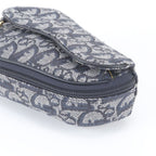 Dior Trotter Saddle Pouch Leather Clutch Hand Navy — view 4