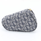 Dior Trotter Saddle Pouch Leather Clutch Hand Navy — view 2