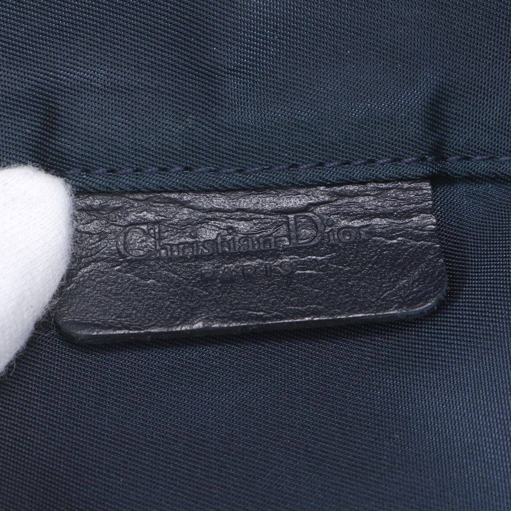 Dior Trotter Saddle Pouch Leather Clutch Hand Navy — view 7