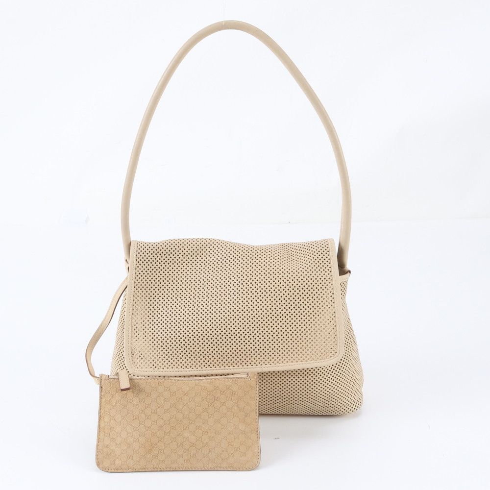 Gucci Perforated Leather Shoulder Bag Tote Hand