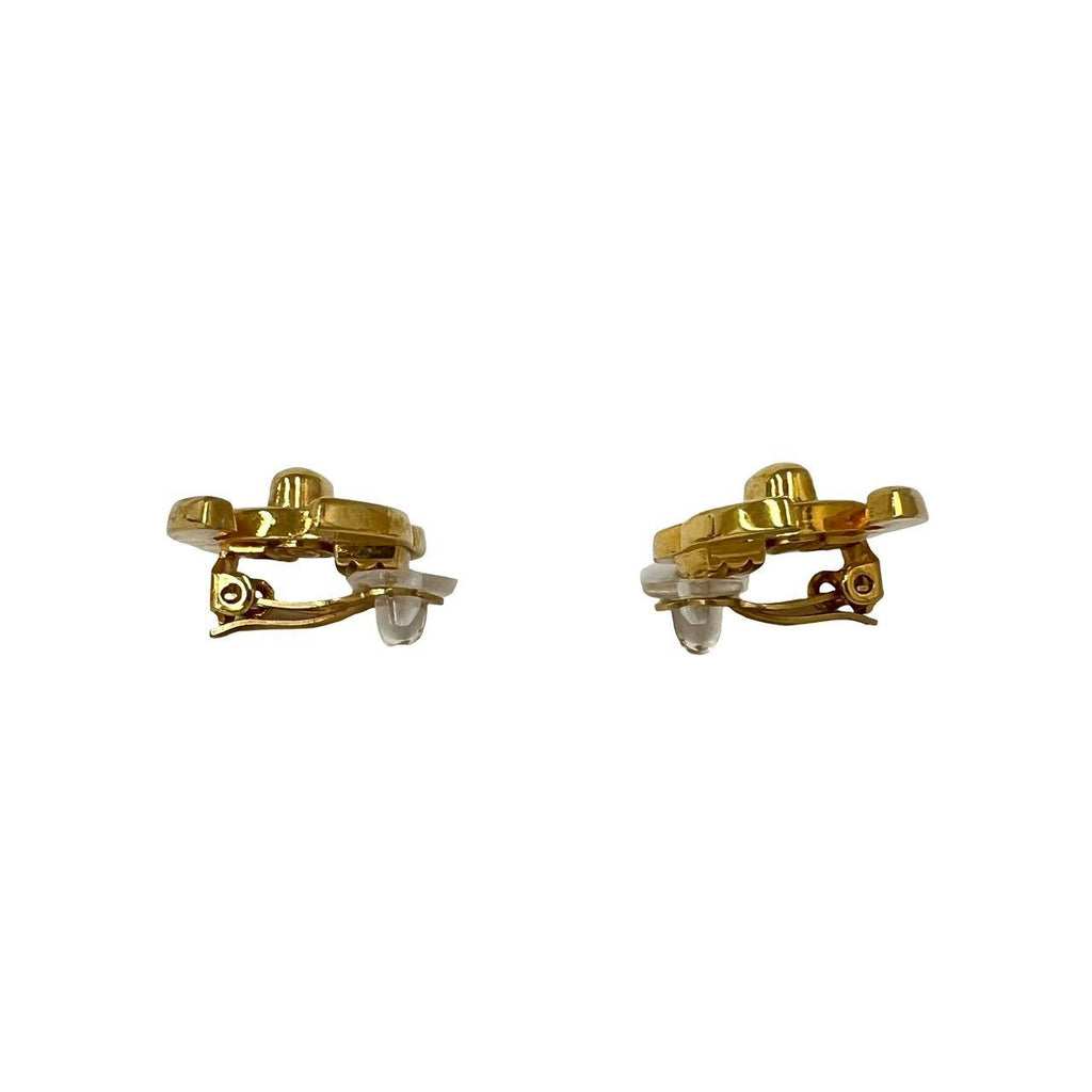 Chanel With Rice 97P Vintage CC Logo Earrings Ear Cuff Gold — view 5