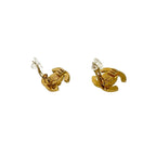 Chanel With Rice 97P Vintage CC Logo Earrings Ear Cuff Gold — view 7