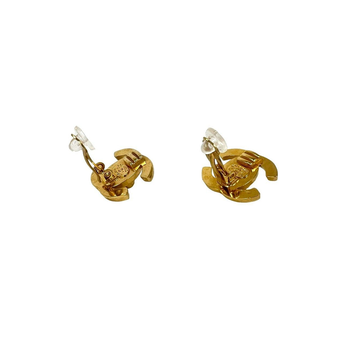 Chanel With Rice 97P Vintage CC Logo Earrings Ear Cuff Gold — view 7