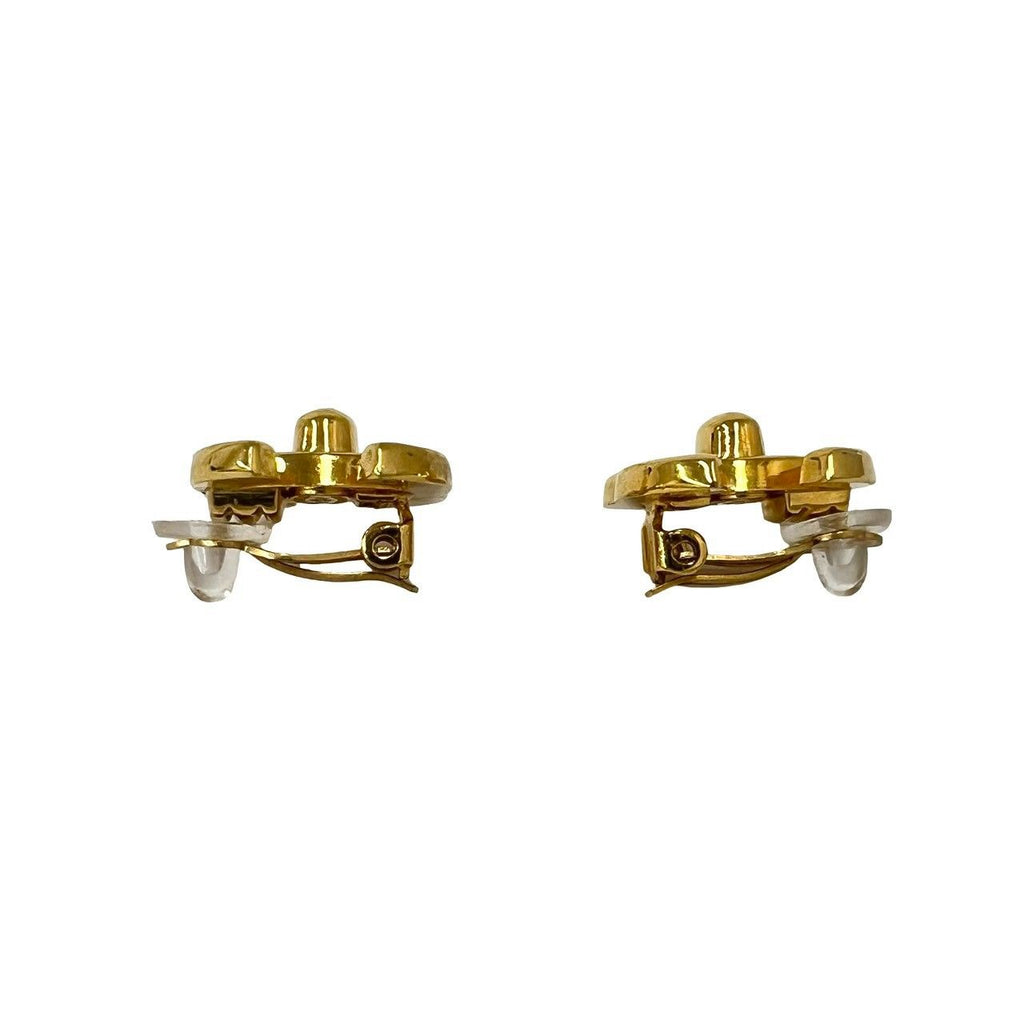 Chanel With Rice 97P Vintage CC Logo Earrings Ear Cuff Gold — view 4